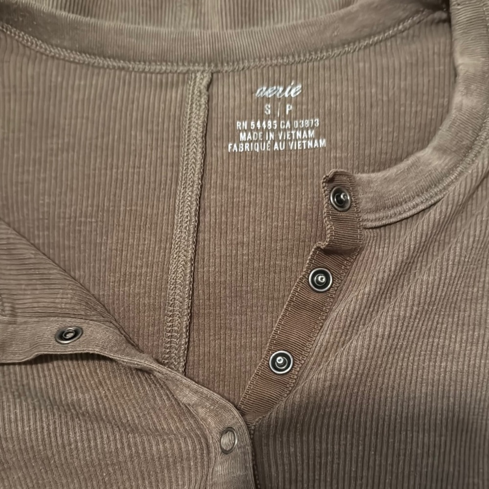 Aerie Long Sleeve Button Top - Picture 3 of 3